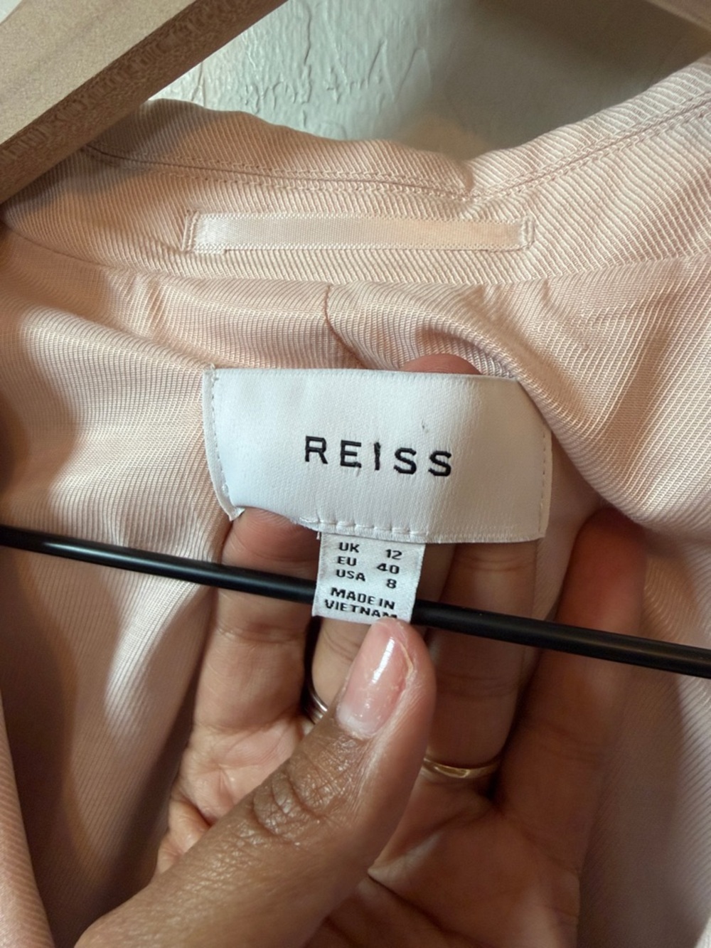 REISS Farrah Single Breasted Suit Blazer with TENCEL™ Fibers in Pink Size 8 - Picture 6 of 8